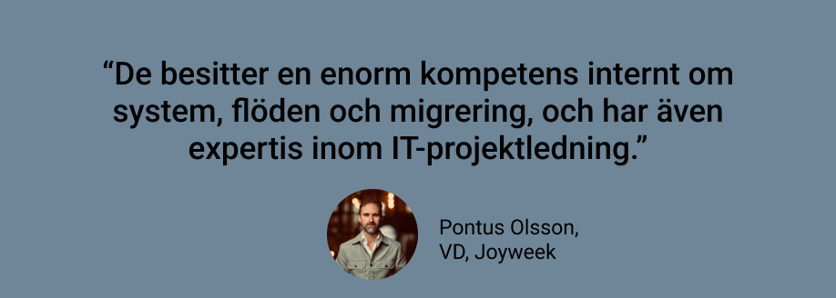 Pontus Olsson, joyweek citat om eKompass